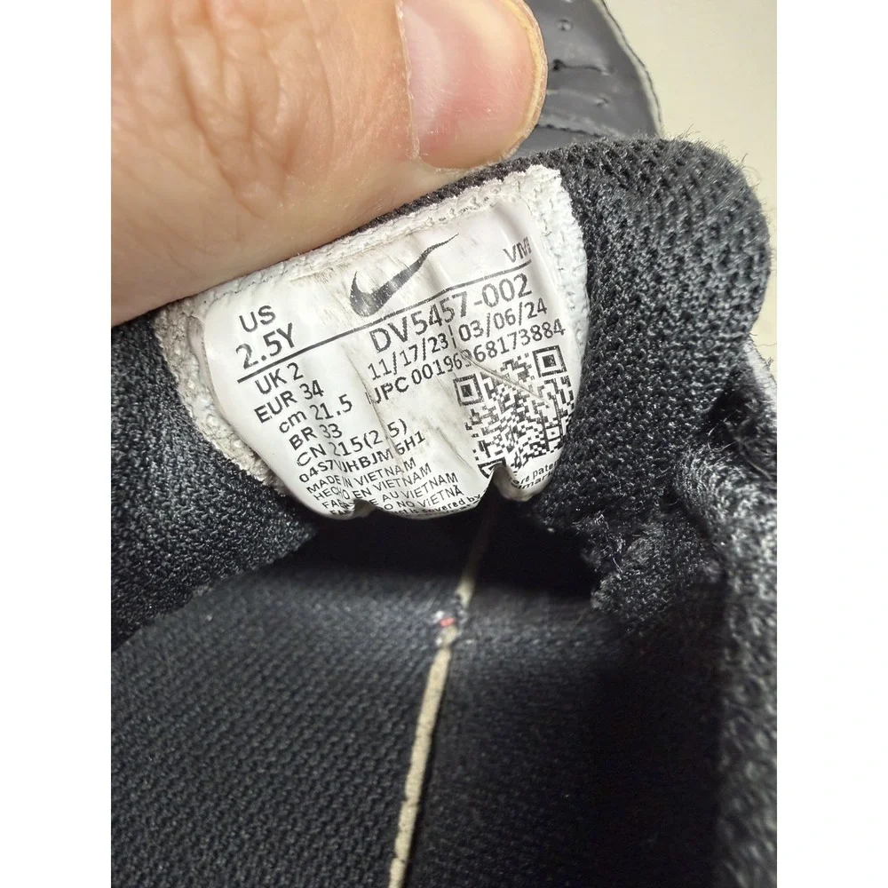 Nike Borough Low Recraft PS Kids Sneakers Triple Black Size 2.5Y DV5457-002